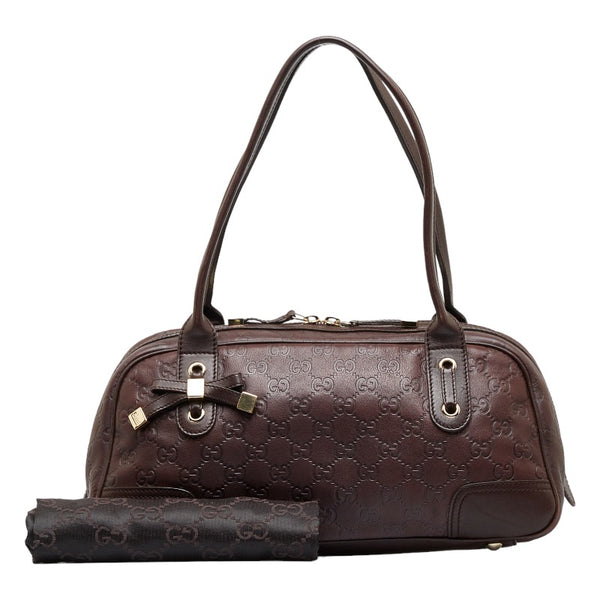 グッチ グッチシマ プリンシー ハンドバック ショルダーバッグ 161720 ブラウン レザー レディース GUCCI 【中古】