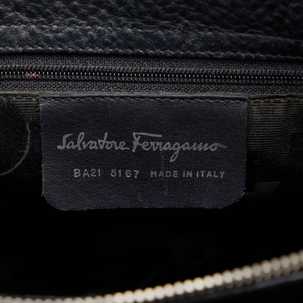 サルヴァトーレフェラガモ ガンチーニ トートバッグ ブラック レザー レディース Salvatore Ferragamo 【中古】