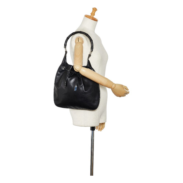 グッチ バンブー ショルダーバッグ ワンショルダーバッグ 001 4033 ブラック レザー レディース GUCCI 【中古】