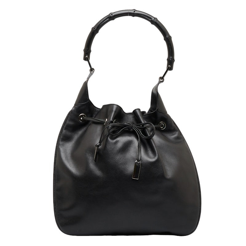 グッチ バンブー ショルダーバッグ ワンショルダーバッグ 001 4033 ブラック レザー レディース GUCCI 【中古】