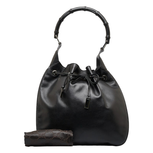 グッチ バンブー ショルダーバッグ ワンショルダーバッグ 001 4033 ブラック レザー レディース GUCCI 【中古】
