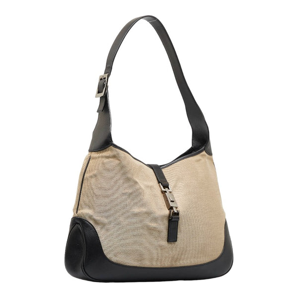 グッチ ジャッキー ショルダーバッグ ワンショルダーバッグ 001 3346 ベージュ ブラック キャンバス レザー レディース GUCCI 【中古】