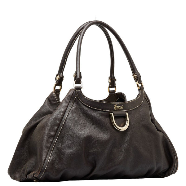 グッチ アビー ハンドバッグ ショルダーバッグ 189835 ブラウン レザー レディース GUCCI 【中古】