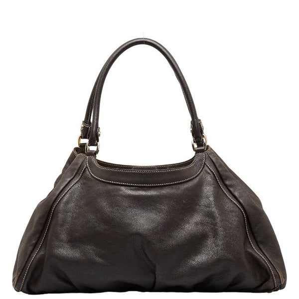 グッチ アビー ハンドバッグ ショルダーバッグ 189835 ブラウン レザー レディース GUCCI 【中古】