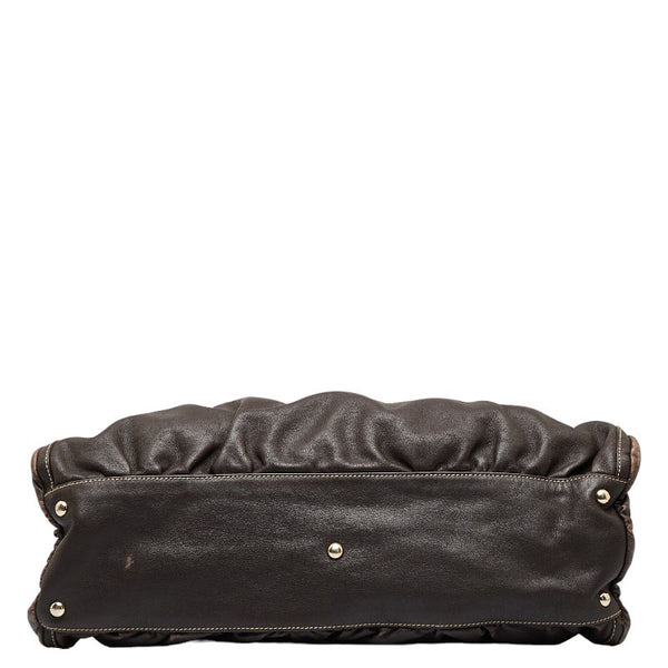 グッチ アビー ハンドバッグ ショルダーバッグ 189835 ブラウン レザー レディース GUCCI 【中古】