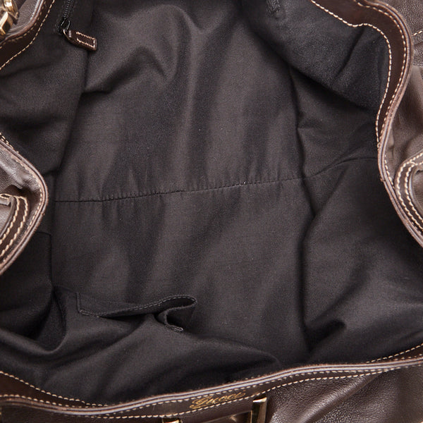 グッチ アビー ハンドバッグ ショルダーバッグ 189835 ブラウン レザー レディース GUCCI 【中古】