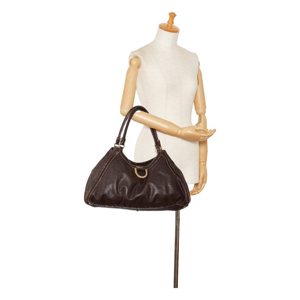 グッチ アビー ハンドバッグ ショルダーバッグ 189835 ブラウン レザー レディース GUCCI 【中古】