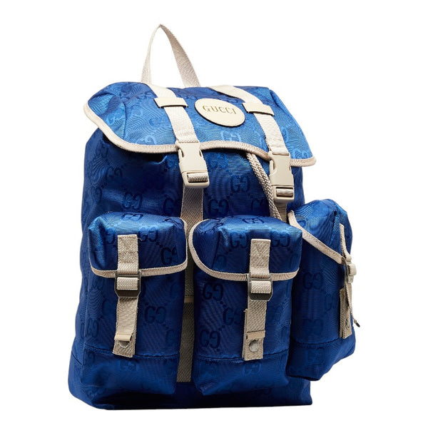 グッチ GGナイロン オフザグリッド リュック バックパック 626160 ブルー ナイロン レディース GUCCI 【中古】