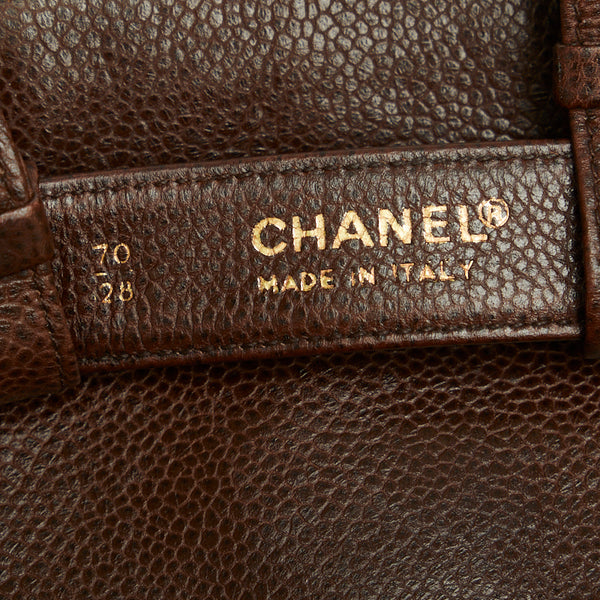 シャネル デカココマーク ゴールド金具 ウエストバッグ ウエストポーチ ブラウン キャビアスキン レディース CHANEL 【中古】