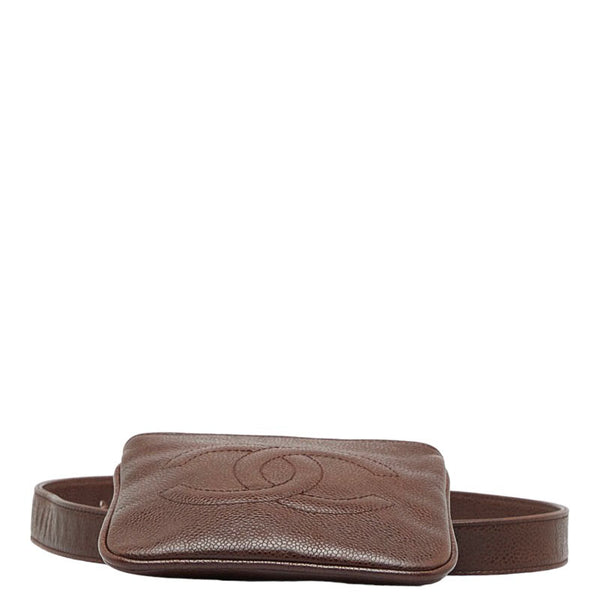 シャネル デカココマーク ゴールド金具 ウエストバッグ ウエストポーチ ブラウン キャビアスキン レディース CHANEL 【中古】