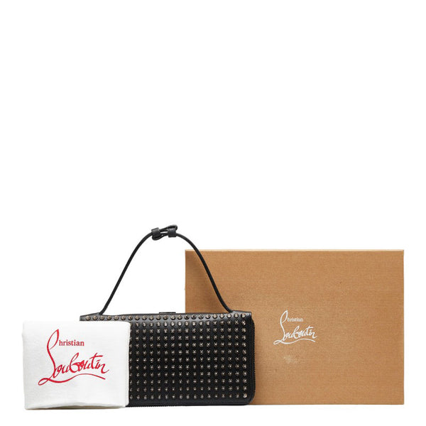 クリスチャンルブタン パネトーネ スパイク スタッズ ウォレットXL セカンドバッグ トラベルケース 長財布 1165043 ブラック レザー メンズ Christian Louboutin 【中古】