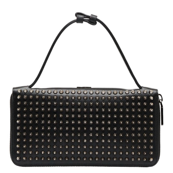 クリスチャンルブタン パネトーネ スパイク スタッズ ウォレットXL セカンドバッグ トラベルケース 長財布 1165043 ブラック レザー メンズ Christian Louboutin 【中古】