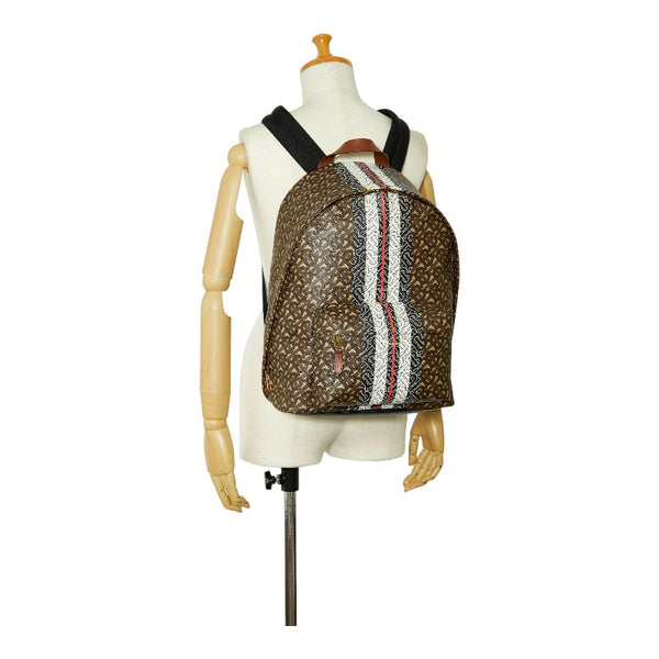 バーバリー TBモノグラム リュック バックパック ブラウン マルチカラー PVC レザー メンズ BURBERRY 【中古】