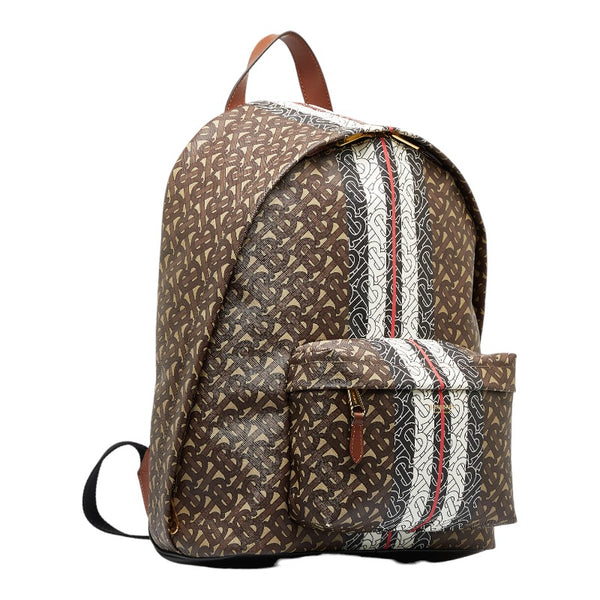 バーバリー TBモノグラム リュック バックパック ブラウン マルチカラー PVC レザー メンズ BURBERRY 【中古】