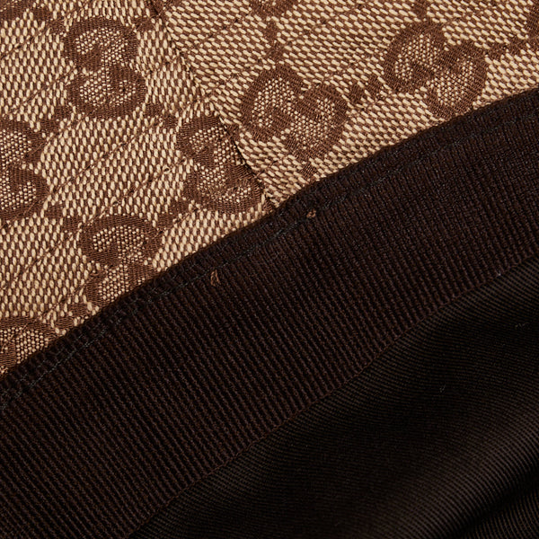 グッチ GGキャンバス シェリーライン バケットハット 200036 ベージュ キャンバス レザー レディース GUCCI 【中古】