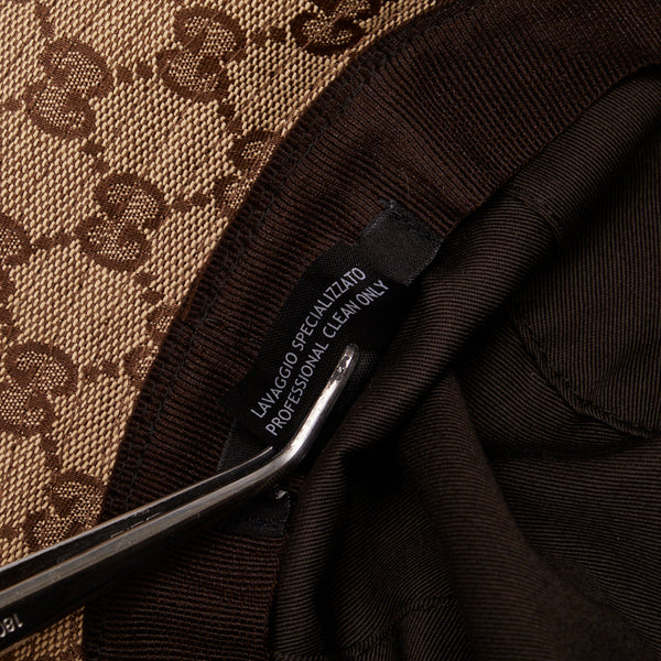 グッチ GGキャンバス シェリーライン バケットハット 200036 ベージュ キャンバス レザー レディース GUCCI 【中古】