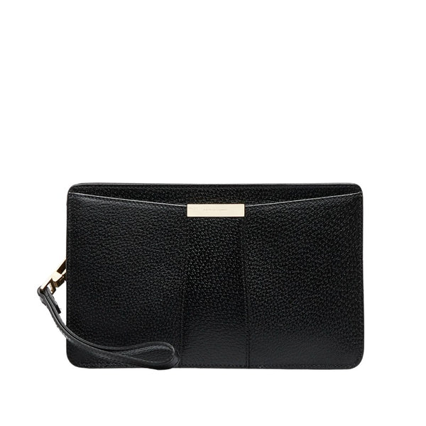 サルヴァトーレフェラガモ ハンドバッグ クラッチバッグ ブラック レザー メンズ Salvatore Ferragamo 【中古】