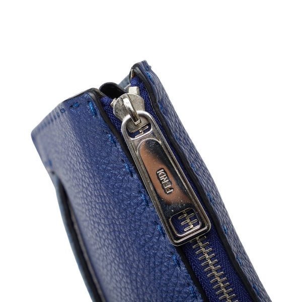 フェンディ セレリア クラッチバッグ 7VA350 ブルー レザー レディース FENDI 【中古】