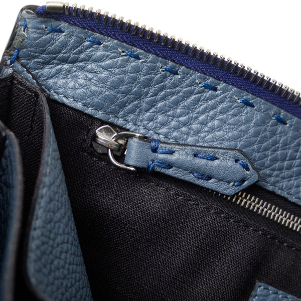フェンディ セレリア クラッチバッグ 7VA350 ブルー レザー レディース FENDI 【中古】