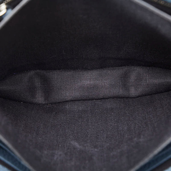 フェンディ セレリア クラッチバッグ 7VA350 ブルー レザー レディース FENDI 【中古】