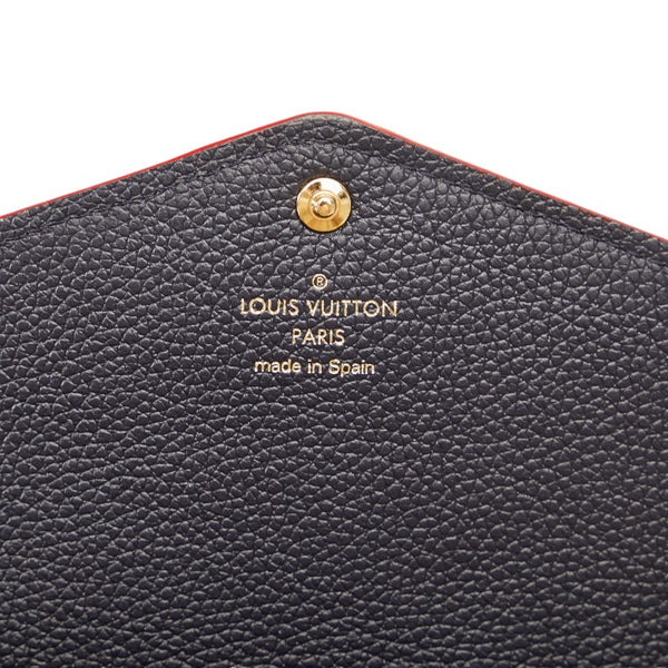 ルイ ヴィトン モノグラム アンプラント ポルトフォイユ サラ 長財布 M62125 マリーヌルージュ ネイビー レザー レディース LOUIS VUITTON 【中古】