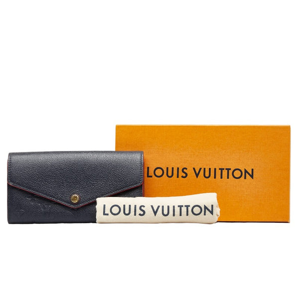 ルイ ヴィトン モノグラム アンプラント ポルトフォイユ サラ 長財布 M62125 マリーヌルージュ ネイビー レザー レディース LOUIS VUITTON 【中古】