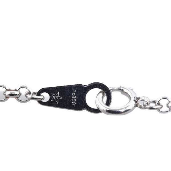 Pt850 プラチナ 田中貴金属 エナメル入り チェーン ネックレス レディース 【中古】