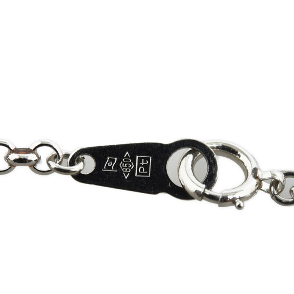 Pt850 プラチナ 田中貴金属 エナメル入り チェーン ネックレス レディース 【中古】