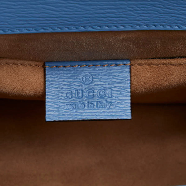 グッチ シルヴィ フラワー ミニ ハンドバッグ ショルダーバッグ 2WAY 470270 ブルー マルチカラー レザー レディース GUCCI 【中古】