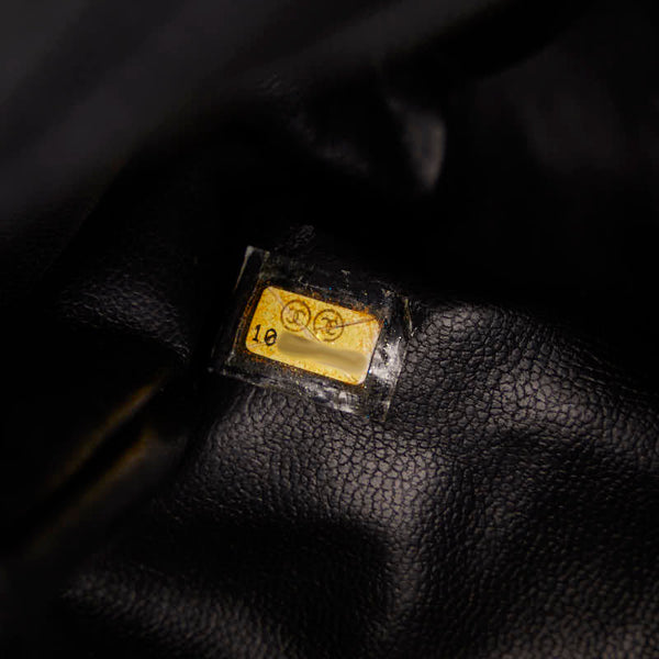 シャネル ココマーク シングルフラップ チェーン トートバッグ ブラック キャビアスキン レディース CHANEL 【中古】