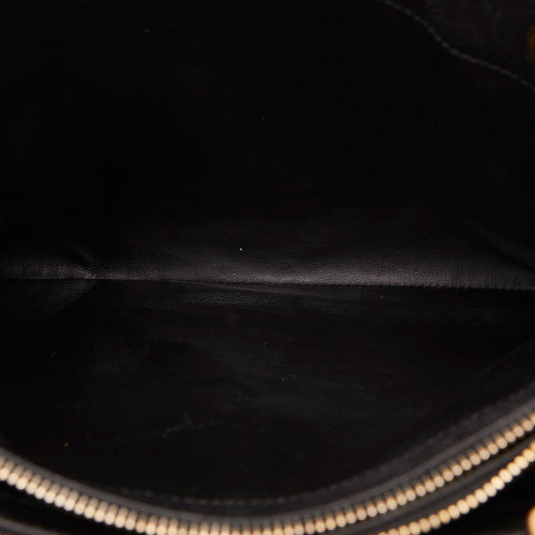 シャネル ココマーク シングルフラップ チェーン トートバッグ ブラック キャビアスキン レディース CHANEL 【中古】