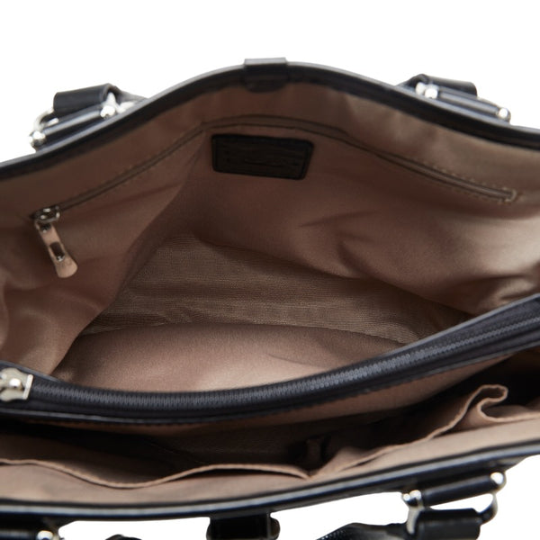 バーバリー ノバチェック ハンドバッグ ベージュ ブラック PVC レザー レディース BURBERRY 【中古】