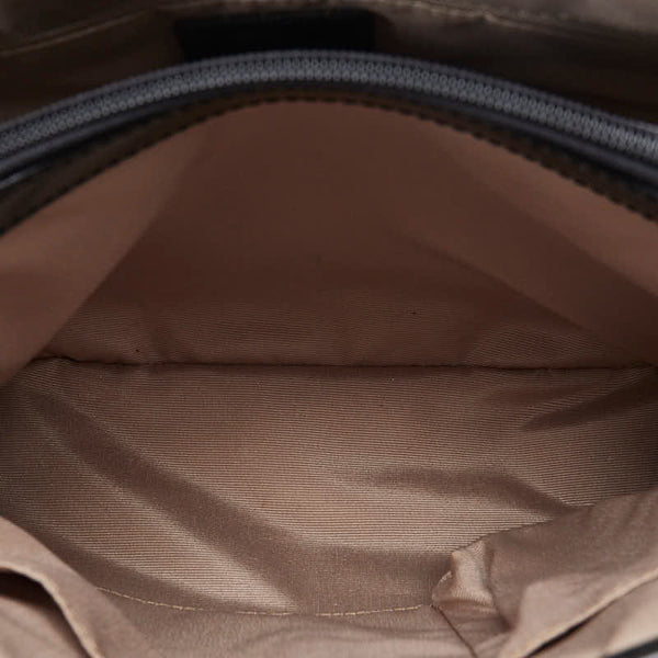 バーバリー ノバチェック ハンドバッグ ベージュ ブラック PVC レザー レディース BURBERRY 【中古】