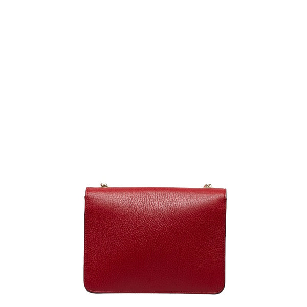 グッチ インターロッキングG チェーン ショルダーバッグ 510304 レッド レザー レディース GUCCI 【中古】