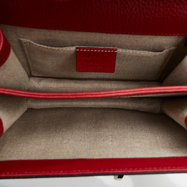 グッチ インターロッキングG チェーン ショルダーバッグ 510304 レッド レザー レディース GUCCI 【中古】