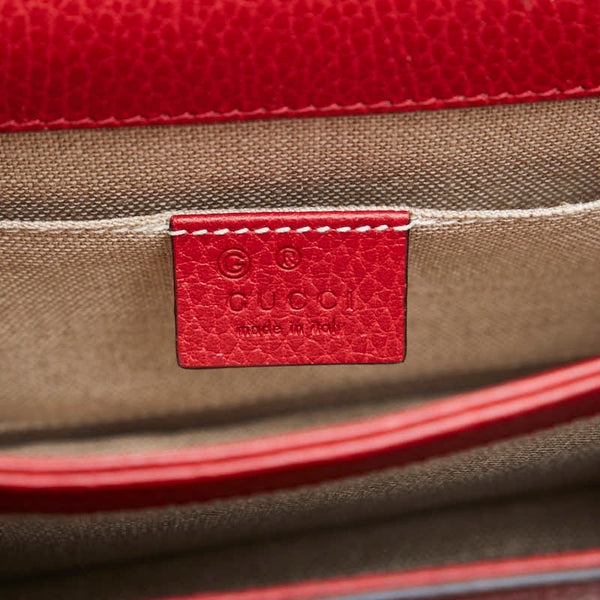 グッチ インターロッキングG チェーン ショルダーバッグ 510304 レッド レザー レディース GUCCI 【中古】