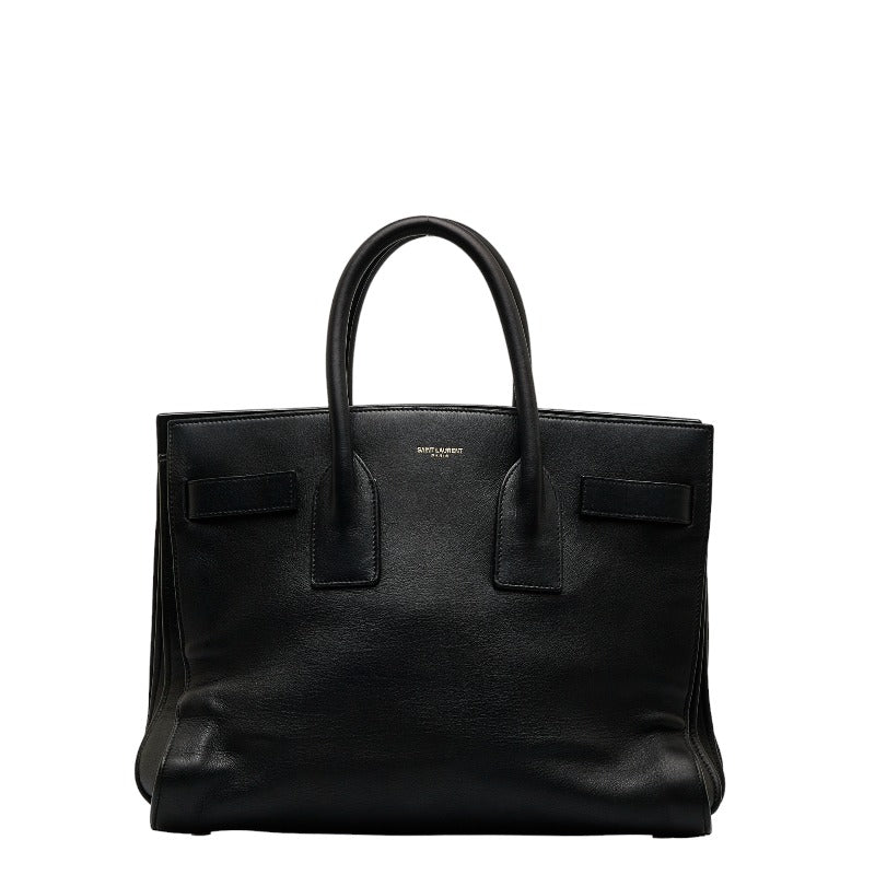 サンローラン サック ド ジュール ハンドバッグ ブラック レザー レディース SAINT LAURENT 【中古】
