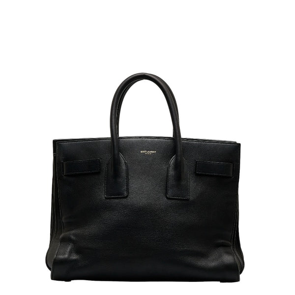サンローラン サック ド ジュール ハンドバッグ ブラック レザー レディース SAINT LAURENT 【中古】
