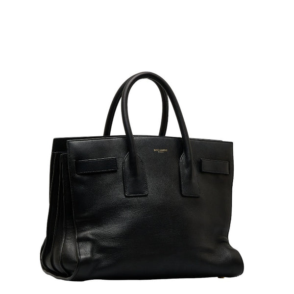 サンローラン サック ド ジュール ハンドバッグ ブラック レザー レディース SAINT LAURENT 【中古】