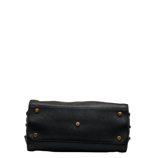 サンローラン サック ド ジュール ハンドバッグ ブラック レザー レディース SAINT LAURENT 【中古】