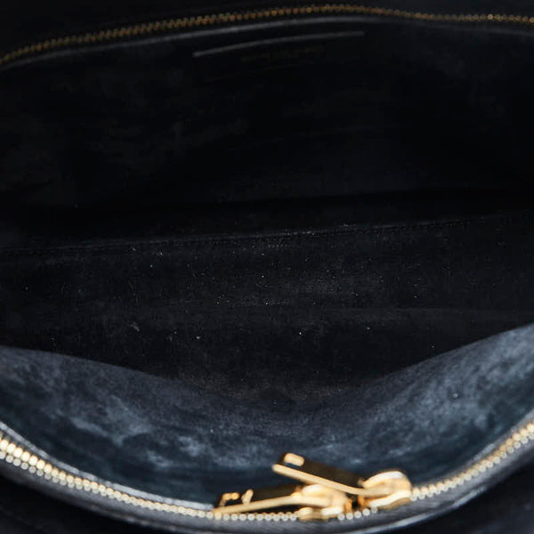 サンローラン サック ド ジュール ハンドバッグ ブラック レザー レディース SAINT LAURENT 【中古】