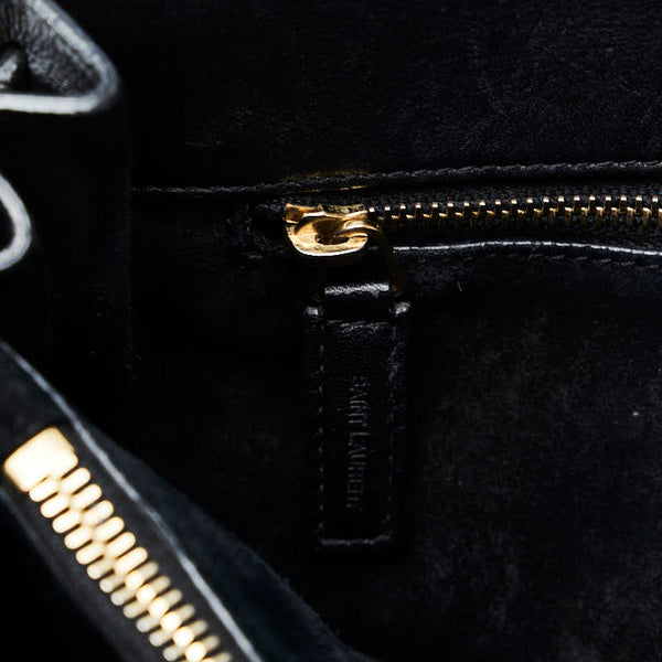 サンローラン サック ド ジュール ハンドバッグ ブラック レザー レディース SAINT LAURENT 【中古】