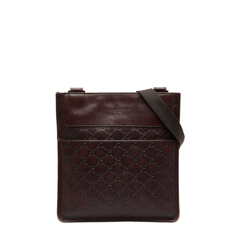 グッチ グッチシマ 斜め掛け ショルダーバッグ 27639 ブラウン キャンバス レザー レディース GUCCI 【中古】