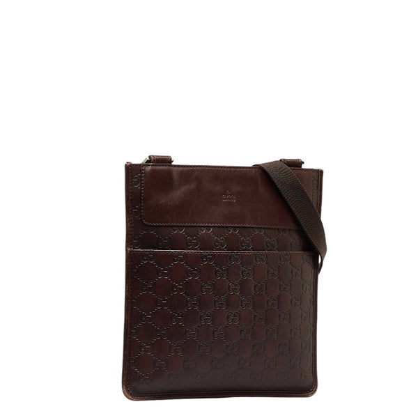 グッチ グッチシマ 斜め掛け ショルダーバッグ 27639 ブラウン キャンバス レザー レディース GUCCI 【中古】