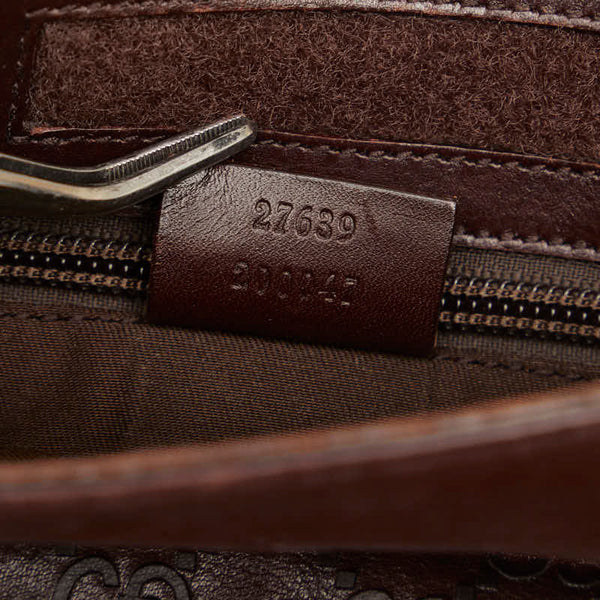 グッチ グッチシマ 斜め掛け ショルダーバッグ 27639 ブラウン キャンバス レザー レディース GUCCI 【中古】