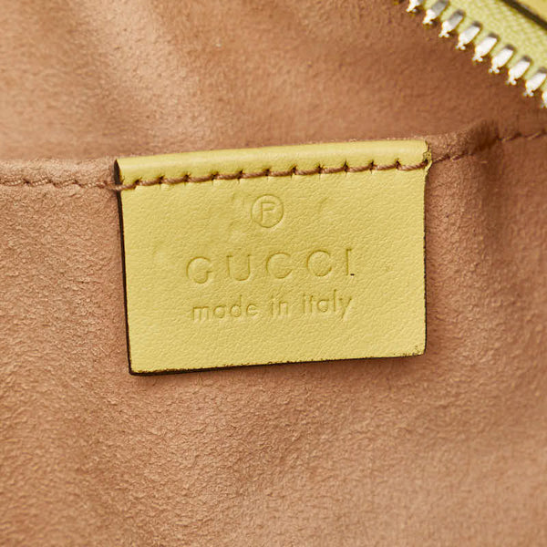 グッチ GGマーモント 斜め掛け チェーン ショルダーバッグ 447632 イエロー レザー レディース GUCCI 【中古】