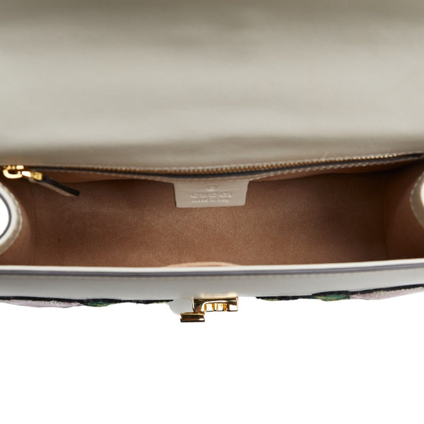 グッチ シェリーライン シルヴィ スモール リボン フラワー ショルダーバッグ 421882 ホワイト  レザー レディース GUCCI 【中古】