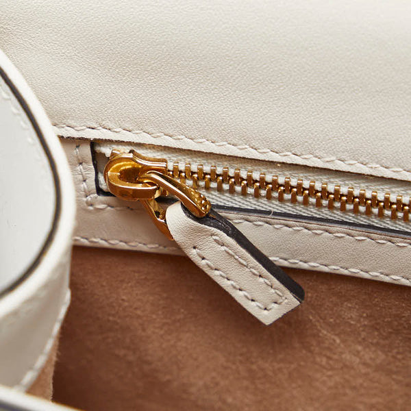 グッチ シェリーライン シルヴィ スモール リボン フラワー ショルダーバッグ 421882 ホワイト  レザー レディース GUCCI 【中古】