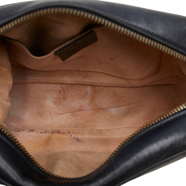 グッチ GGマーモント キルティング スモール 斜め掛け チェーン ショルダーバッグ 447632 ブラック レザー レディース GUCCI 【中古】