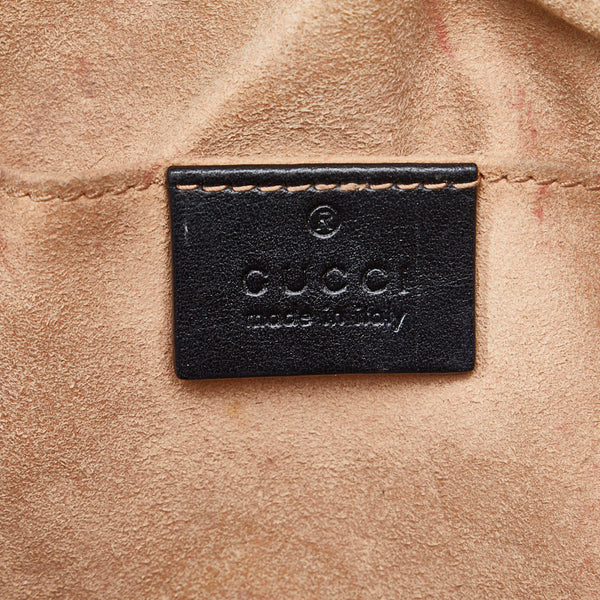 グッチ GGマーモント キルティング スモール 斜め掛け チェーン ショルダーバッグ 447632 ブラック レザー レディース GUCCI 【中古】